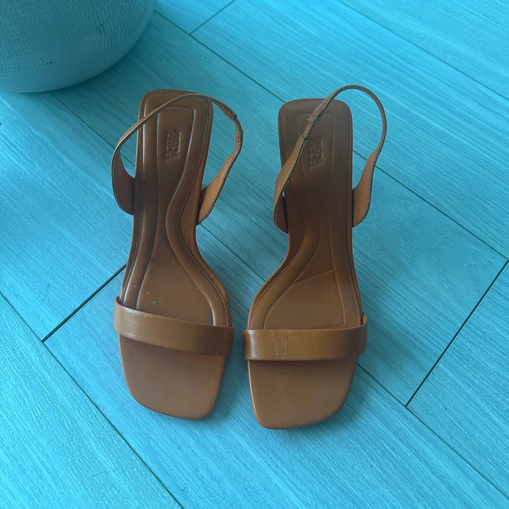 Zara Orange Heel Sandals (size 36/6)